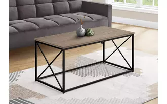 coffee table - 40 l - dark taupe - black metal  