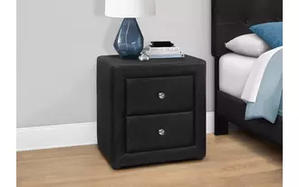 nightstand - 21 h - black leather-look  