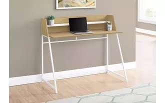 computer desk - 48 l - natural - white metal