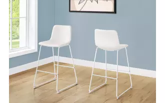 barstool - 40 h - white leather-look - white metal  