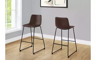 barstool - 40 h - brown leather-look - black metal  