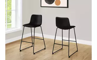 barstool - 40 h - black leather-look - black metal  