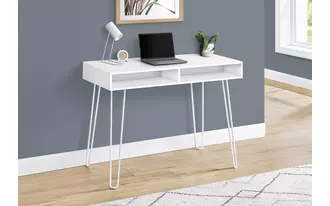 computer desk - 40 l - white - white metal