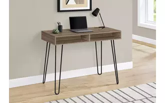 computer desk - 40 l - dark taupe - black metal