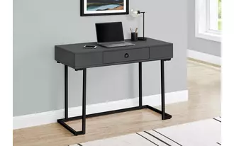 computer desk - 42 l - modern grey - black metal