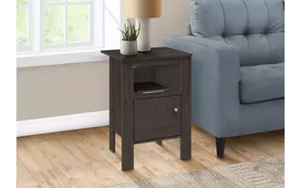 accent table - brown oak night stand with storage  