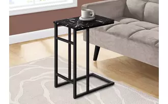 accent table - 24 h - black marble - black metal  