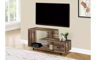 tv stand - 48 l - brown reclaimed - 1 drawer  