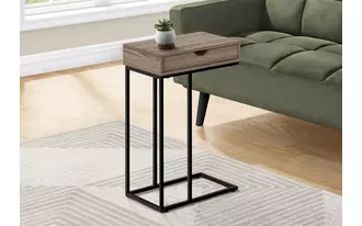 accent table - 25 h - dark taupe - black metal  