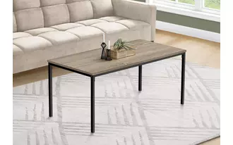 coffee table - 40 l - dark taupe - black metal  