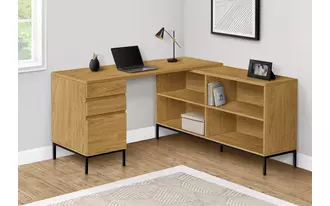 computer desk - 60 l - light oak l-shaped corner