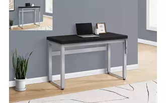 computer desk - 48 l - black - adj.height- silver metal