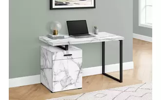 computer desk - 48 l - white marble left or right facing