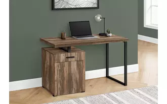 computer desk - 48 l - brown reclaimed left- right facing