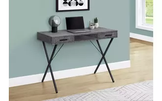 computer desk - 42 l - grey stone-look - black metal
