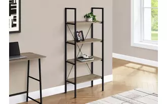 bookcase - 48 h - dark taupe - black metal