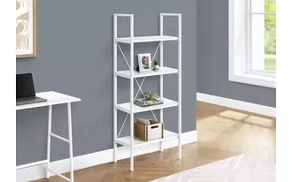 bookcase - 48 h - white - white metal