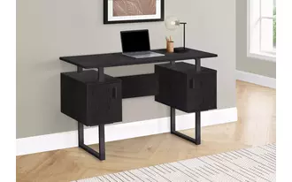 computer desk - 48 l - black oak - black metal