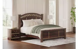 Ashley glosmount king poster footboard in two-tone