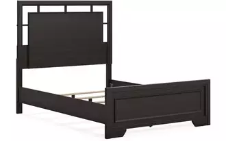 Ashley covetown full panel hdbd/ftbd/slats in dark brown