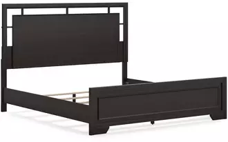 Ashley covetown queen/king panel rails in dark brown