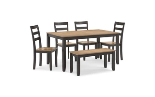 DINING ROOM TABLE SET (6/CN) Gesthaven Natural/BrownD396-325 ASHLEY