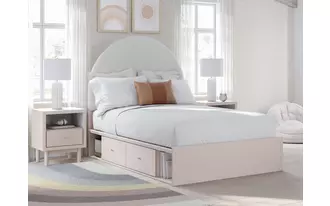 Ashley wistenpine twin/full under bed storage in blush