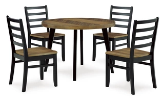 ROUND DRM TABLE SET (5/CN) Blondon Brown/BlackD413-225 ASHLEY