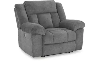 pwr recliner/adj headrest tip-off in slate by ashley