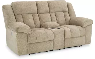 Ashley  pwr rec loveseat/con/adj hdrst in 