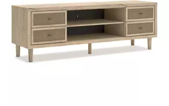 xl tv stand w/fireplace option cielden in two-tone by ashley