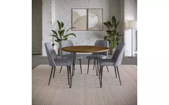 round dining table w/hairpin legs brennan dining