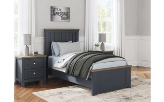 twin panel footboard w/slats landocken brown/blueB414-52 ashley