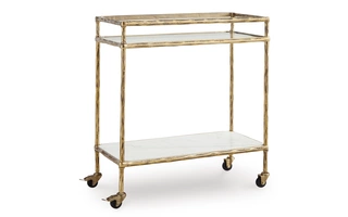 Bar Cart Plattfield Antique Gold FinishA4000625 ASHLEY FURNITURE