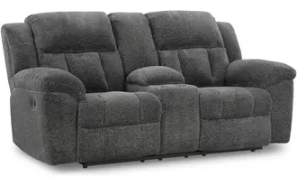 dbl rec loveseat w/console frohn graphite