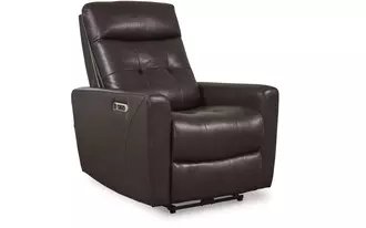 pwr recliner/adj headrest pisgham in chocolate by ashley