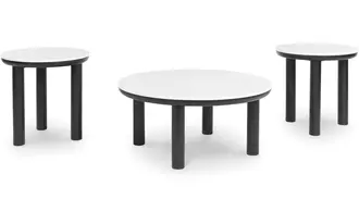 occasional table set (3/cn) xandrum in black/white by ashley