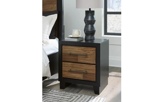 TWO DRAWER NIGHT STAND Kraeburn Brown/BlackB496-92 ASHLEY