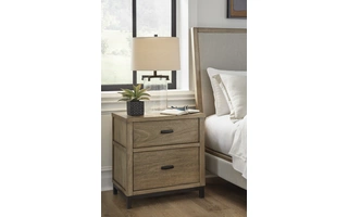 TWO DRAWER NIGHT STAND Tomtyn Light BrownB622-92 ASHLEY