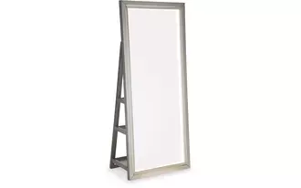 floor standing mirror/storage evesen in champagne by ashley