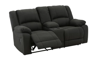 DBL REC LOVESEAT W/CONSOLE Cordelian Black3680694 ASHLEY