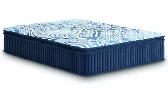 queen mattress plush luxe 2.0 in blue by ashley
