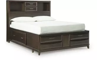 Ashley vanmore queen storage headboard in dark brown