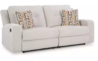 2 seat reclining sofa danum in stone by ashley