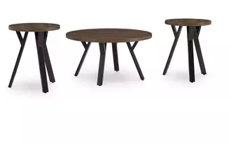 occasional table set (3/cn) elbrynn in brown/black by ashley