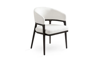 ERICA DINING CHAIR GY-DC-8731A WHITE LINEN FABRIC  ASH WOOD WALNUT FINISH  DINING CHAIR  103630 XCELLA