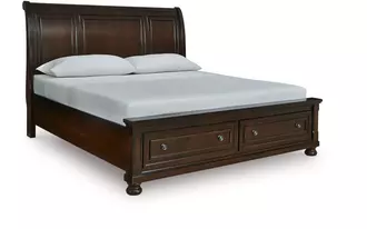 king/cal king storage ftbd porter rustic brown