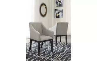 dining uph arm chair (2/cn) bruxworth in dark brown by ashley