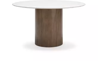 round dining room table isanti in light brown by ashley