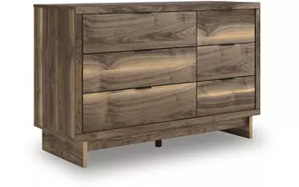 Ashley chirason six drawer dresser in brown